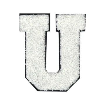 CHENILLE WHITE LETTER PATCH