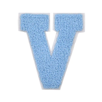 CHENILLE BABY BLUE LETTER PATCH