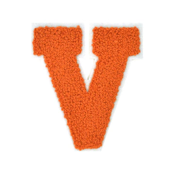 CHENILLE ORANGE  LETTER PATCH