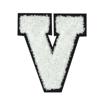 CHENILLE WHITE LETTER PATCH