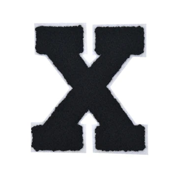 CHENILLE BLACK LETTER PATCH