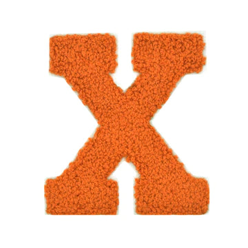 CHENILLE ORANGE  LETTER PATCH