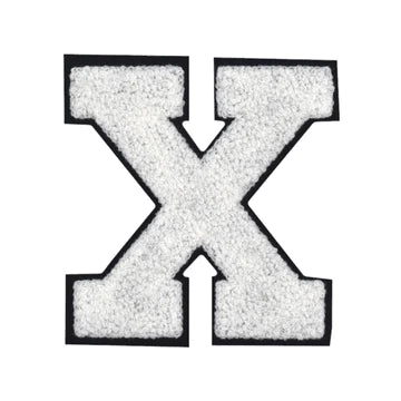 CHENILLE WHITE LETTER PATCH