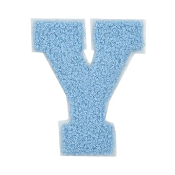 CHENILLE BABY BLUE LETTER PATCH