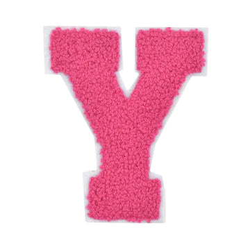 CHENILLE CANDY PINK LETTER PATCH