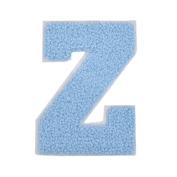 CHENILLE BABY BLUE LETTER PATCH