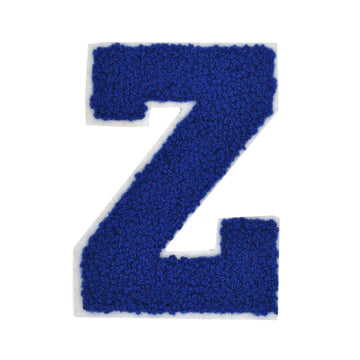 CHENILLE ROYAL BLUE LETTER PATCH